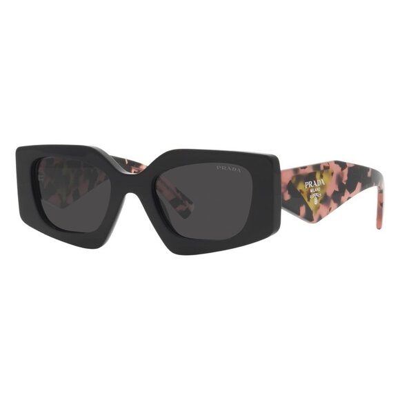 New PRADA Black Rectangle PR 15YS 1AB5S0 Sunglasses Women - Picture 1 of 5